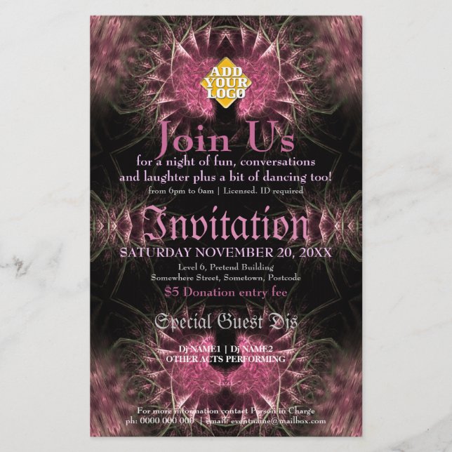 Lush Fraktal Einladung Event Flyer (Vorderseite)