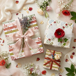 Lush Fresh Colorful Botanical Watercolor TMF26 Geschenkpapier Set