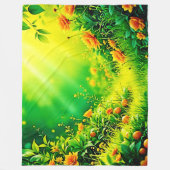 Lush Garden Sunlight Scene Fleecedecke (Vorderseite)