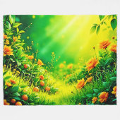 Lush Garden Sunlight Scene Fleecedecke (Vorderseite (Horizontal))