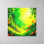Lush Garden Sunlight Scene Leinwanddruck (Vorderseite)