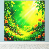 Lush Garden Sunlight Scene Leinwanddruck (Insitu (Holzboden))