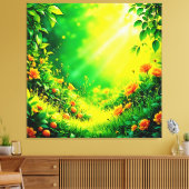 Lush Garden Sunlight Scene Leinwanddruck (Insitu (Wohnzimmer))