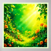 Lush Garden Sunlight Scene Poster (Vorne)
