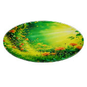 Lush Garden Sunlight Scene Schneidebrett (Ecke)