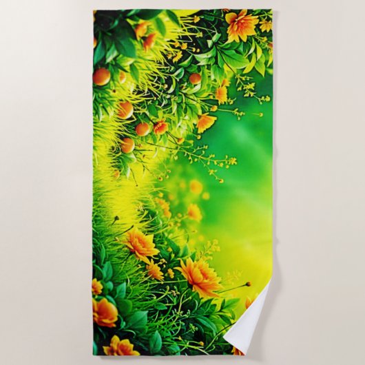 Lush Garden Sunlight Scene Strandtuch (Vorderseite)
