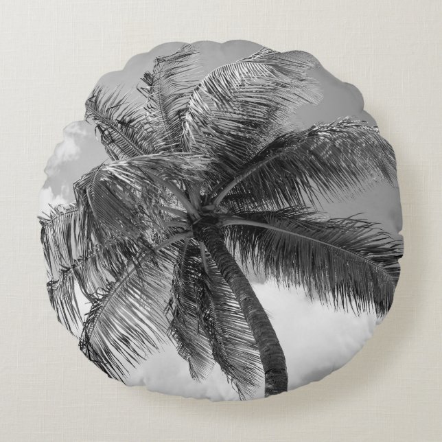 Lush Glam Palm Tree 2 Rundes Kissen (Vorderseite)