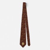 Lush-Gold-Blume auf Burgundy Monogram Krawatte (Vorderseite)