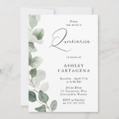 Lush Green Blätter Gorgeous Quinceanera 15. Einladung (Vorderseite)