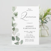 Lush Green Blätter Gorgeous Quinceanera 15. Einladung (Stehend Vorderseite)