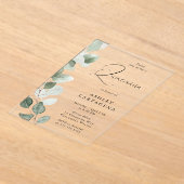 Lush Green Blätter Moderne Quinceanera Acryleinladungen (Ablage )