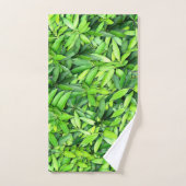 Lush Green Blätter Pattern - Natur botanisch Badhandtuch Set (Handtuch)