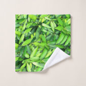 Lush Green Blätter Pattern - Natur botanisch Badhandtuch Set (Waschlappen)