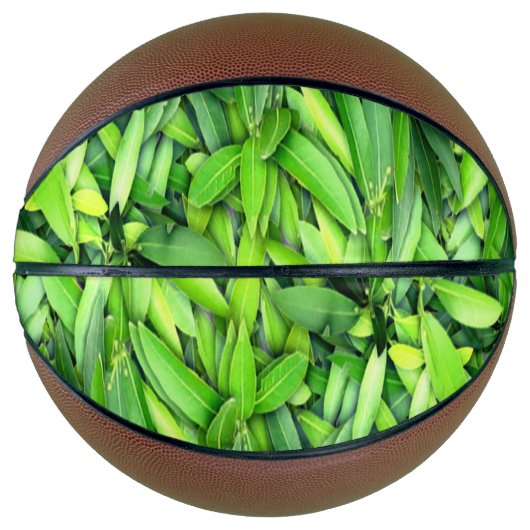 Lush Green Blätter Pattern - Natur botanisch Basketball (Vorderseite)
