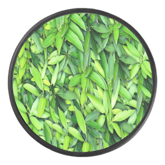 Lush Green Blätter Pattern - Natur botanisch Eishockey Puck (Vorderseite)