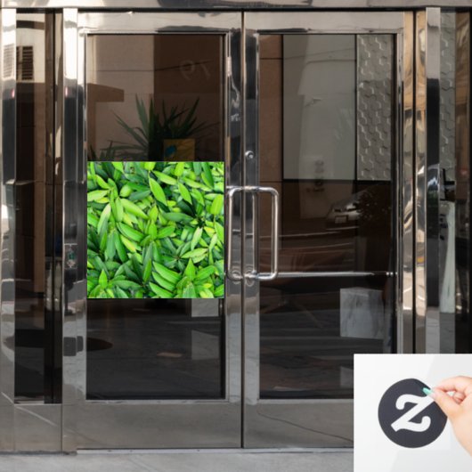 Lush Green Blätter Pattern - Natur botanisch Fensteraufkleber (Büro Tür)
