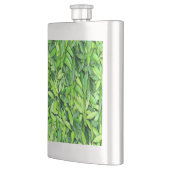 Lush Green Blätter Pattern - Natur botanisch Flachmann (Links)