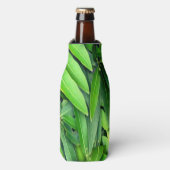 Lush Green Blätter Pattern - Natur botanisch Flaschenkühler (Flaschenvorderseite)