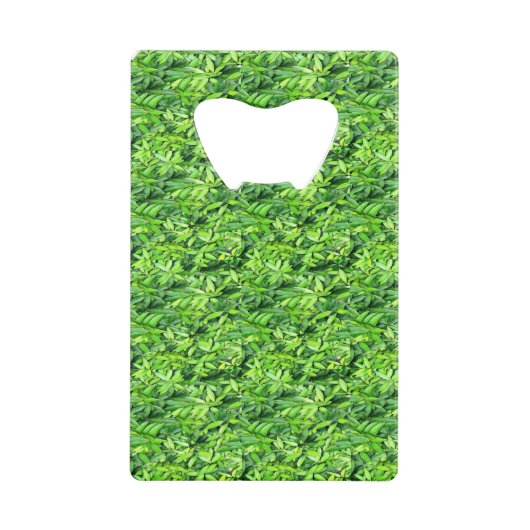 Lush Green Blätter Pattern - Natur botanisch Geldbeutel Flaschenöffner (Vorderseite)