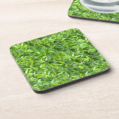 Lush Green Blätter Pattern - Natur botanisch Getränkeuntersetzer (Linke Seite)