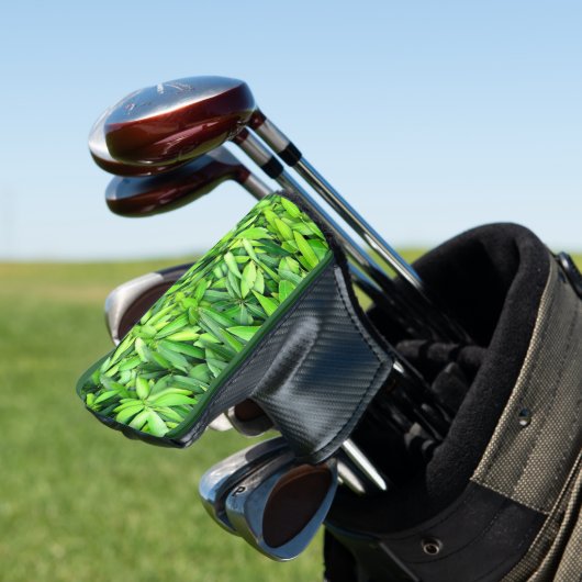 Lush Green Blätter Pattern - Natur botanisch Golf Headcover (In Situ)