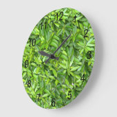 Lush Green Blätter Pattern - Natur botanisch Große Wanduhr (Winkel)