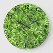 Lush Green Blätter Pattern - Natur botanisch Große Wanduhr (Vorderseite)