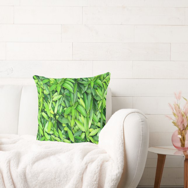 Lush Green Blätter Pattern - Natur botanisch Kissen (Liege)