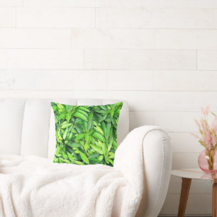 Lush Green Blätter Pattern - Natur botanisch Kissen