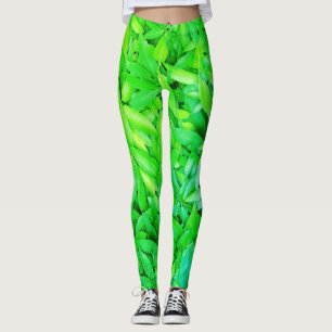 Lush Green Blätter Pattern - Natur botanisch Leggings