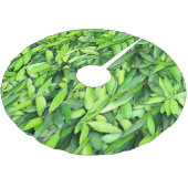 Lush Green Blätter Pattern - Natur botanisch Polyester Weihnachtsbaumdecke (Schrägansicht)