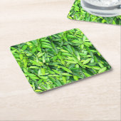 Lush Green Blätter Pattern - Natur botanisch Rechteckiger Pappuntersetzer (angewinkelt)