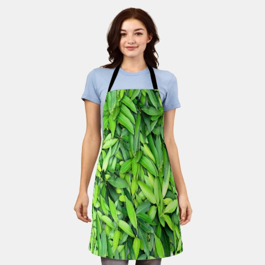 Lush Green Blätter Pattern - Natur botanisch Schürze (Getragen)