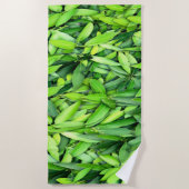Lush Green Blätter Pattern - Natur botanisch Strandtuch (Vorderseite)