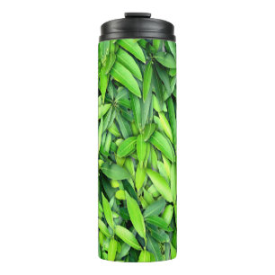 Lush Green Blätter Pattern - Natur botanisch Thermosbecher