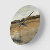 Lush Green Countryside Landscape Runde Wanduhr (Winkel)