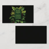 Lush Green Fern Foliage Black Modern Botanical Visitenkarte (Vorne/Hinten)
