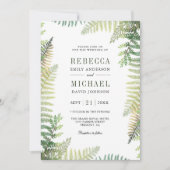 Lush Green Ferns Foto All in One QR Code Wedding Einladung (Vorderseite)