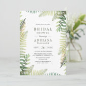 Lush Green Ferns Foto QR Code Brautparty Einladung (Stehend Vorderseite)