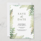 Lush Green Ferns QR Code Foto Wedding Save The Date (Vorderseite)
