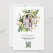 Lush Green Ferns QR Code Foto Wedding Save The Date (Rückseite)