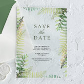 Lush Green Ferns Wedding Save the Date Acryleinladungen