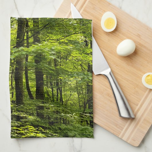 Lush Green Forest Acryllic Print Geschirrtuch (Viertel Falte)