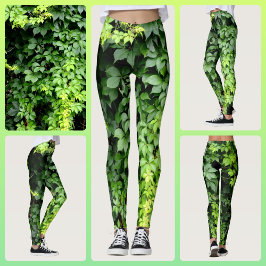 Lush Green Ivy Vine Blätter Fotografisch Leggings