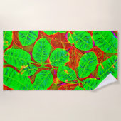 Lush Green Leaf Muster Strandtuch (Vorderseite)
