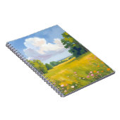 Lush Green Meadow Nature Landscape Painting Notizblock (Rechte Seite)