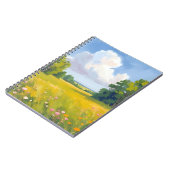 Lush Green Meadow Nature Landscape Painting Notizblock (Linke Seite)
