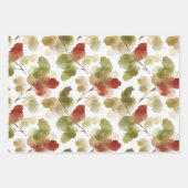 Lush Green Red Botanical Blossom Watercolor TMF26 Geschenkpapier Set (Vorderseite)