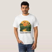 Lush Green Retro Vector Amazon Regenwald Sunset T-Shirt (Vorne ganz)
