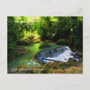 Lush Green Waterfall Reiseziel Indonesien Postkarte